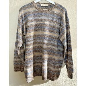 WOOL & CO BASIC‎ SWEATER MADE IN ITALY MENS Blue Brown